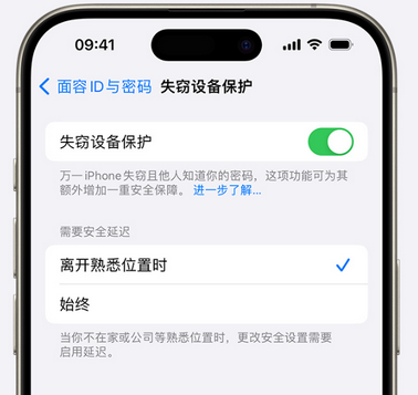 管城回族苹果手机维修分享iOS17'失窃设备保护'功能是什么？ 