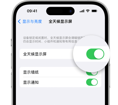 管城回族苹果15预约维修分享iPhone15如何设置全天候显示屏幕可见 